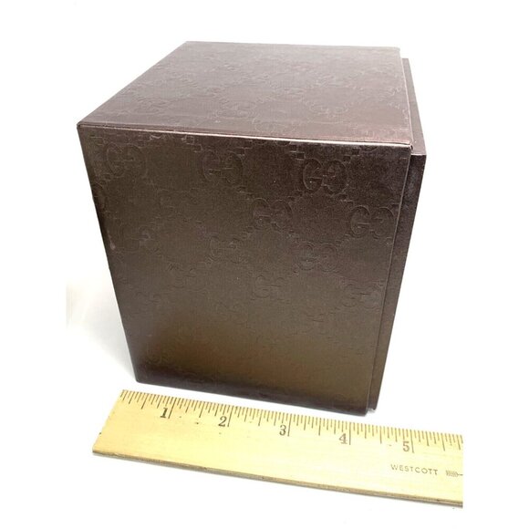 Gucci Watch Box Presentation Brown Cardboard Display Gift Empty With Booklet - Picture 7 of 8